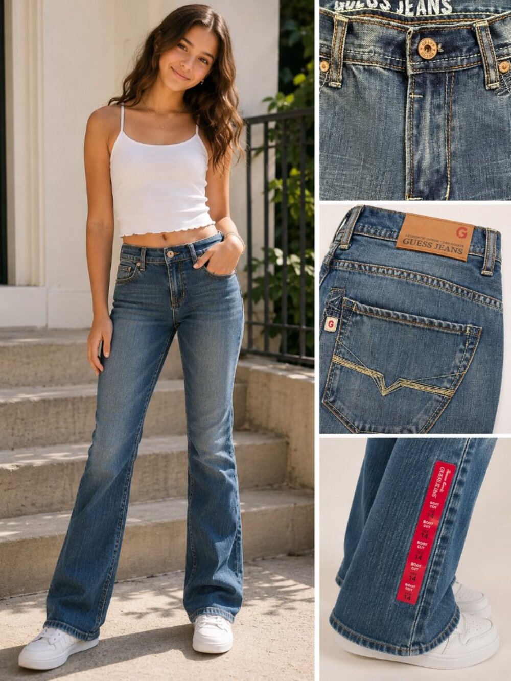GUESS Jeans Girl’s Medium Blue Bootcut Jeans